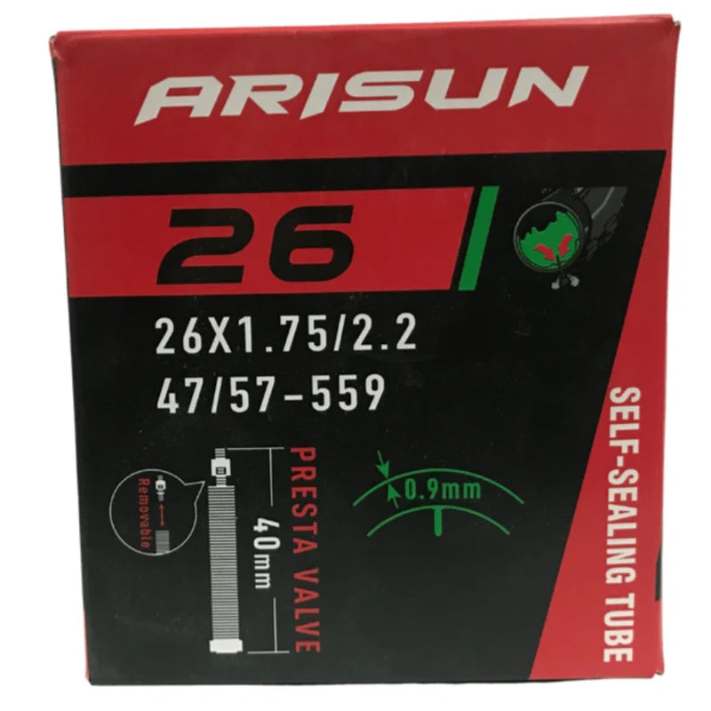 Cámara Arisun MTB 26” con Sellador Válvula Presta 40mm
