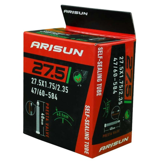 Cámara Arisun MTB 27.5” con Sellador Válvula Presta 40mm