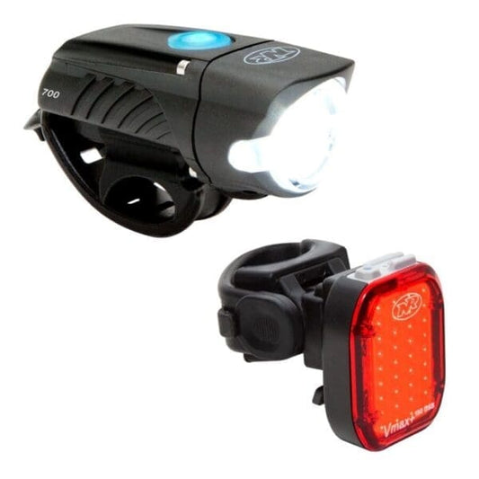 Combo Luz Delantera y Trasera NiteRider Swift 700 / Vmax 180 Recargables